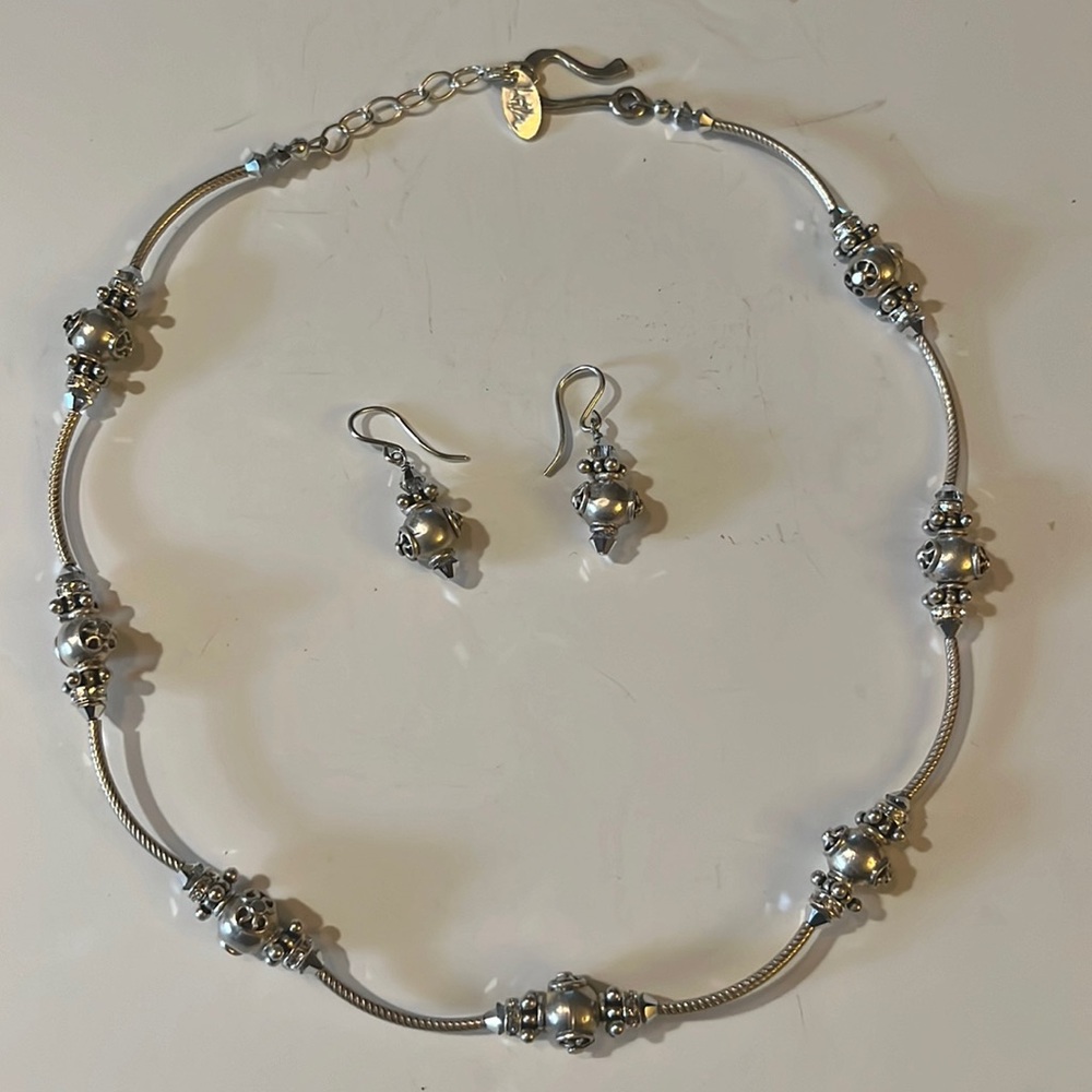 Decorative Metal Crystal With Earrings Necklace